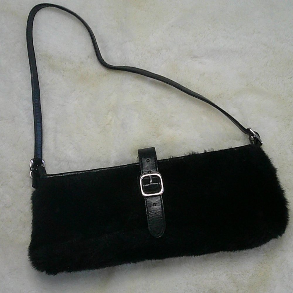Rob Ference Los Angeles handbags - Y2K black faux fur mini purse
